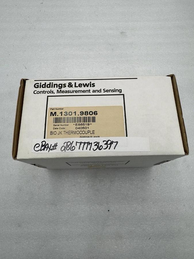 Used BRAND NEW Giddings & Lewis M.1301.9806 M13019806 Thermocouple STOCK H1651A