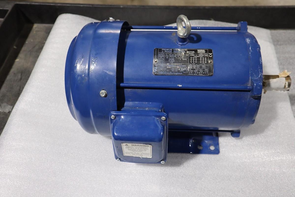 Used TECO Westinghouse MAX-PE GP0054 TYPE AEGHUW Motor 5 HP STOCK HS30