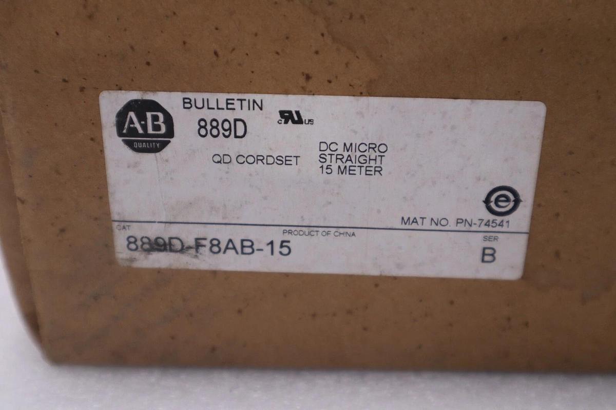 Used NEW Allen Bradley 889D-F8AB-15 Ser. B Straight DC Micro Cable Female STOCK H192