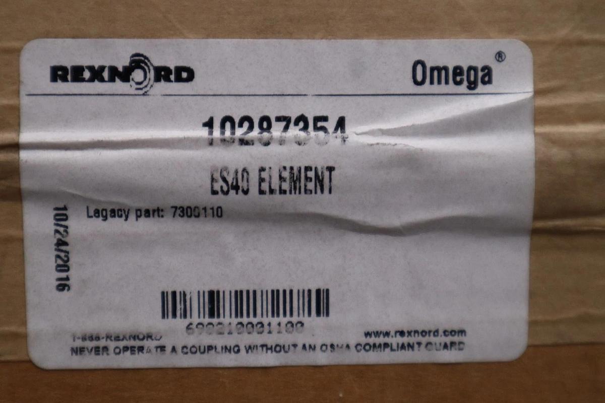 Used REXNORD Omega 10287354 ES40 Elastomeric Shaft Coupling Element - STOCK GF16