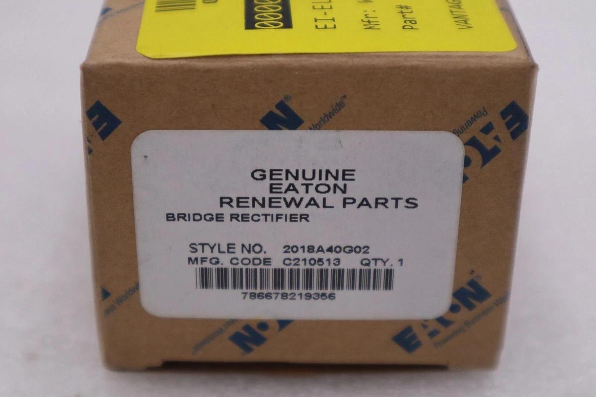 EATON 2018A40G02 125VAC RECTIFIER BRIDGE NEW WITH BOX STOCK G905A