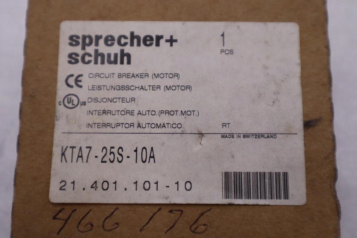 Used SPRECHER+SCHUH KTA7-25S-10A CIRCUIT BREAKER - NEW IN BOX - STOCK H897A