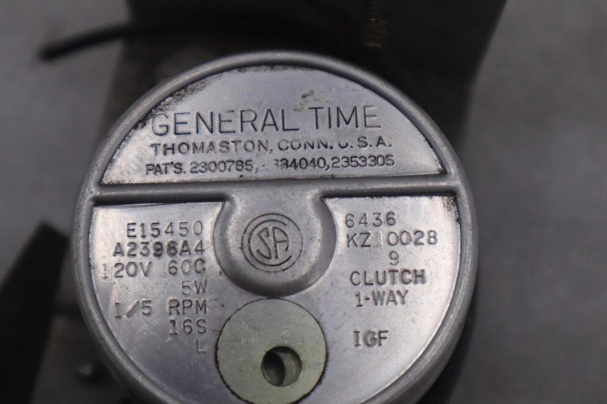 GENERAL TIME E15450 CLUTCH 120V 60C 1/5 RPM STOCK #K-3728