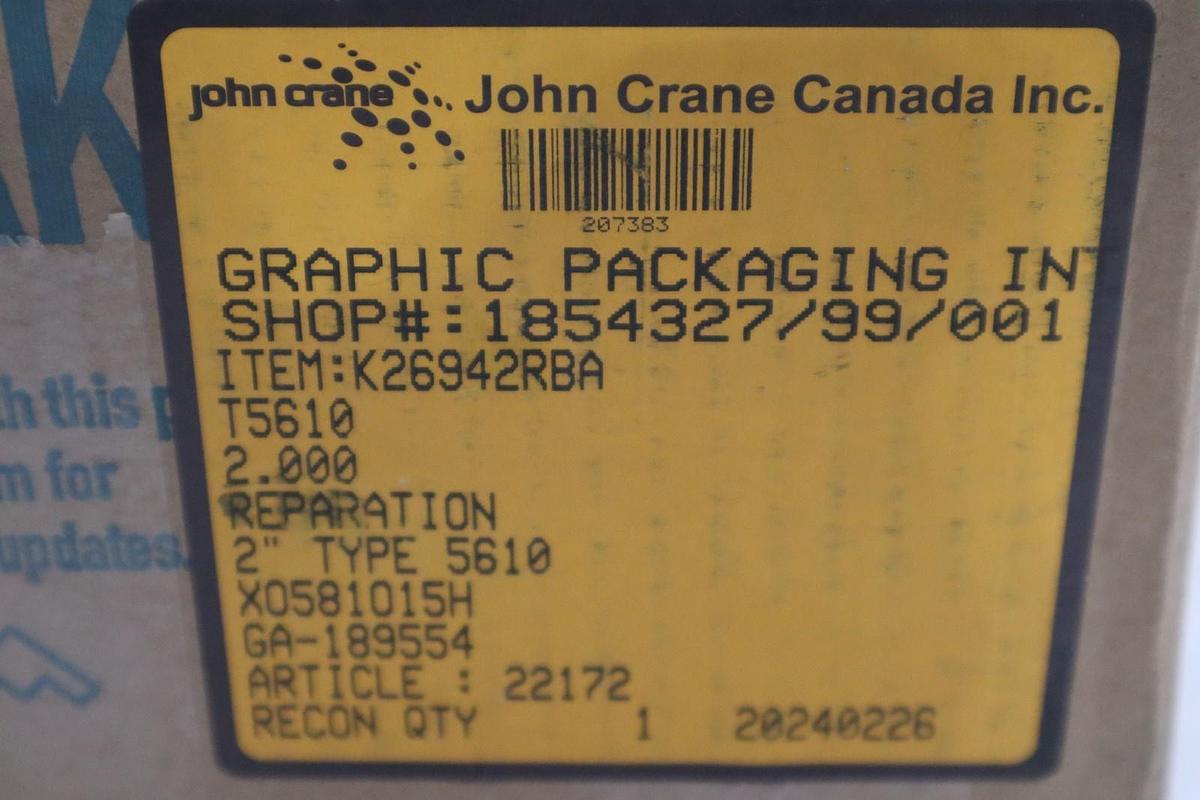 John Crane TYPE 5610 SIZE 2" X0581015H - NEW IN BOX - STOCK GF900