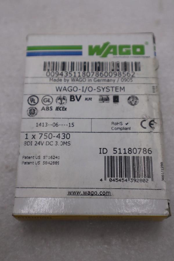 WAGO-I/O-SYSTEM 750-430 Digital PLC Input Module - STOCK K1647A