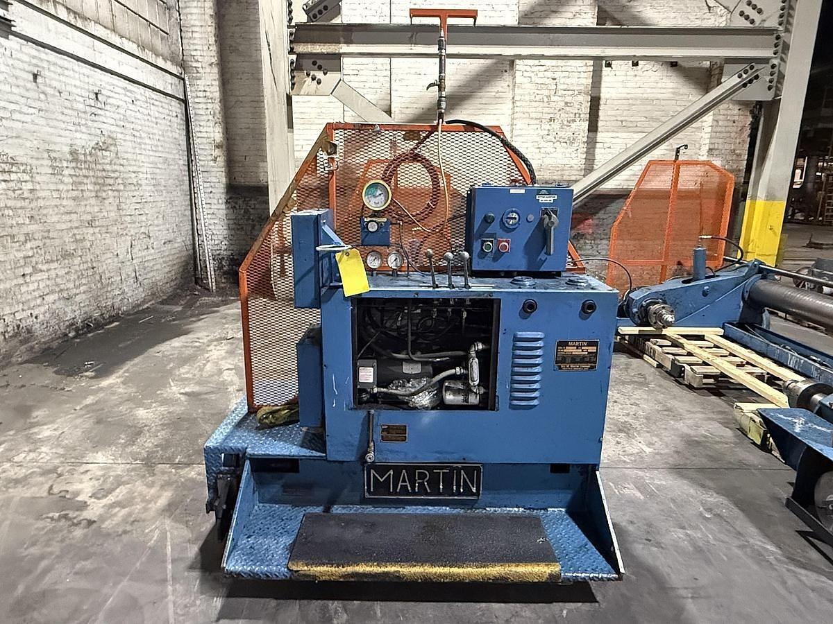 Used 72" WIDE MARTIN UNWIND STAND 60" ROLL DIAMETER CAPACITY