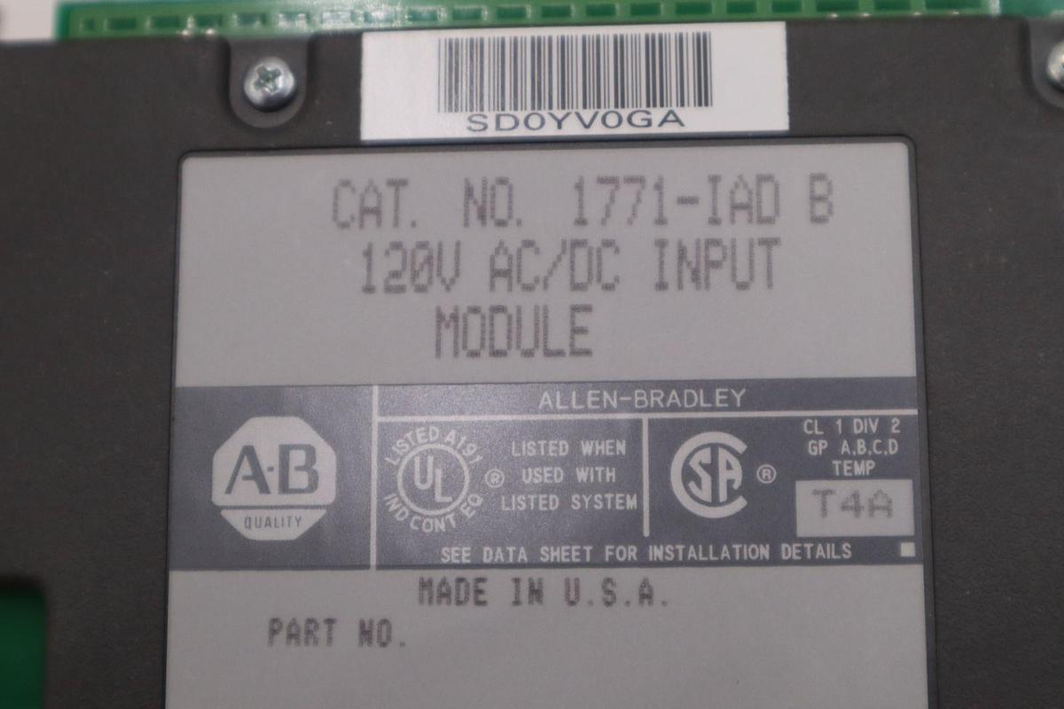 Used NEW OPEN BOX AB ALLEN BRADLEY 1771 IAD 17 POINT Input Module 1771-IAD STK GF1399