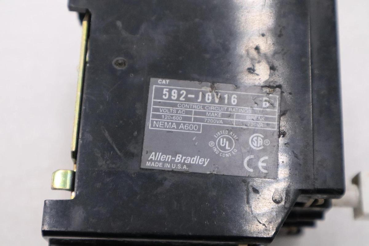 Used AB Allen Bradley 592-J0V16  Series B NEMA A600 Circuit Control STK H870A
