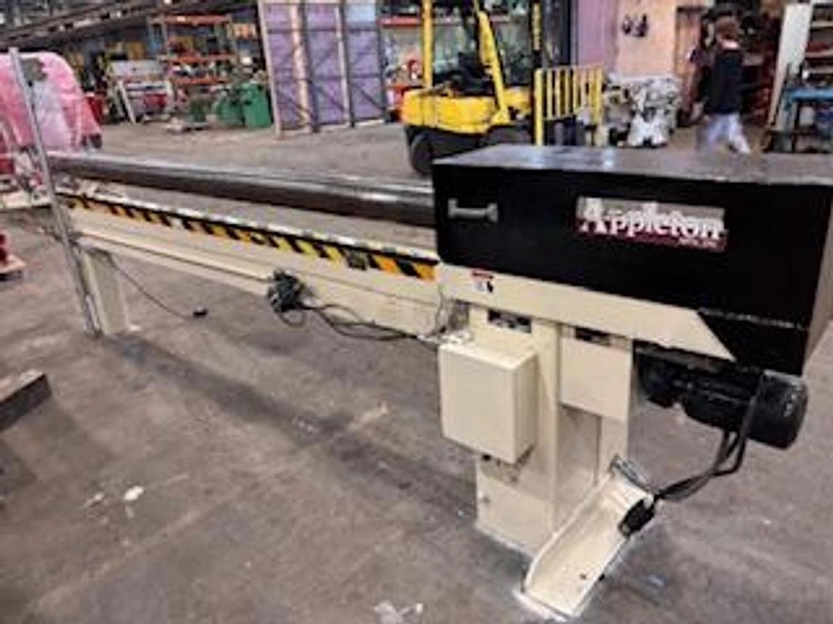Used APPLETON / MENASHA P500 SEMI-AUTO CORE CUTTER 120" X 6" DIAMETER