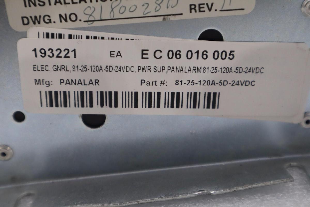 Used Panelarm 81-25-120A-5D-24 POWER CONTROL UNIT 120V 50/60HZ STOCK G279