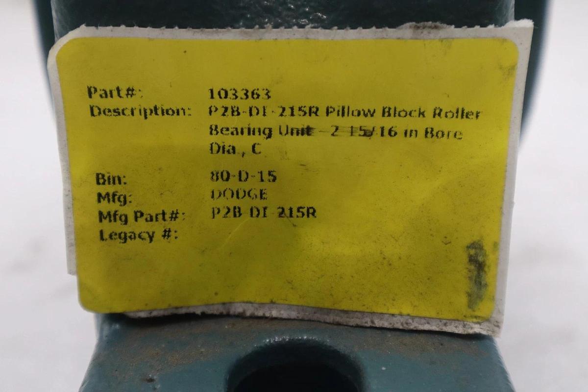 Used DODGE P2B-DI-215R 023345 DOUBLE INTERLOCK PILLOW BLOCK - STOCK CC191