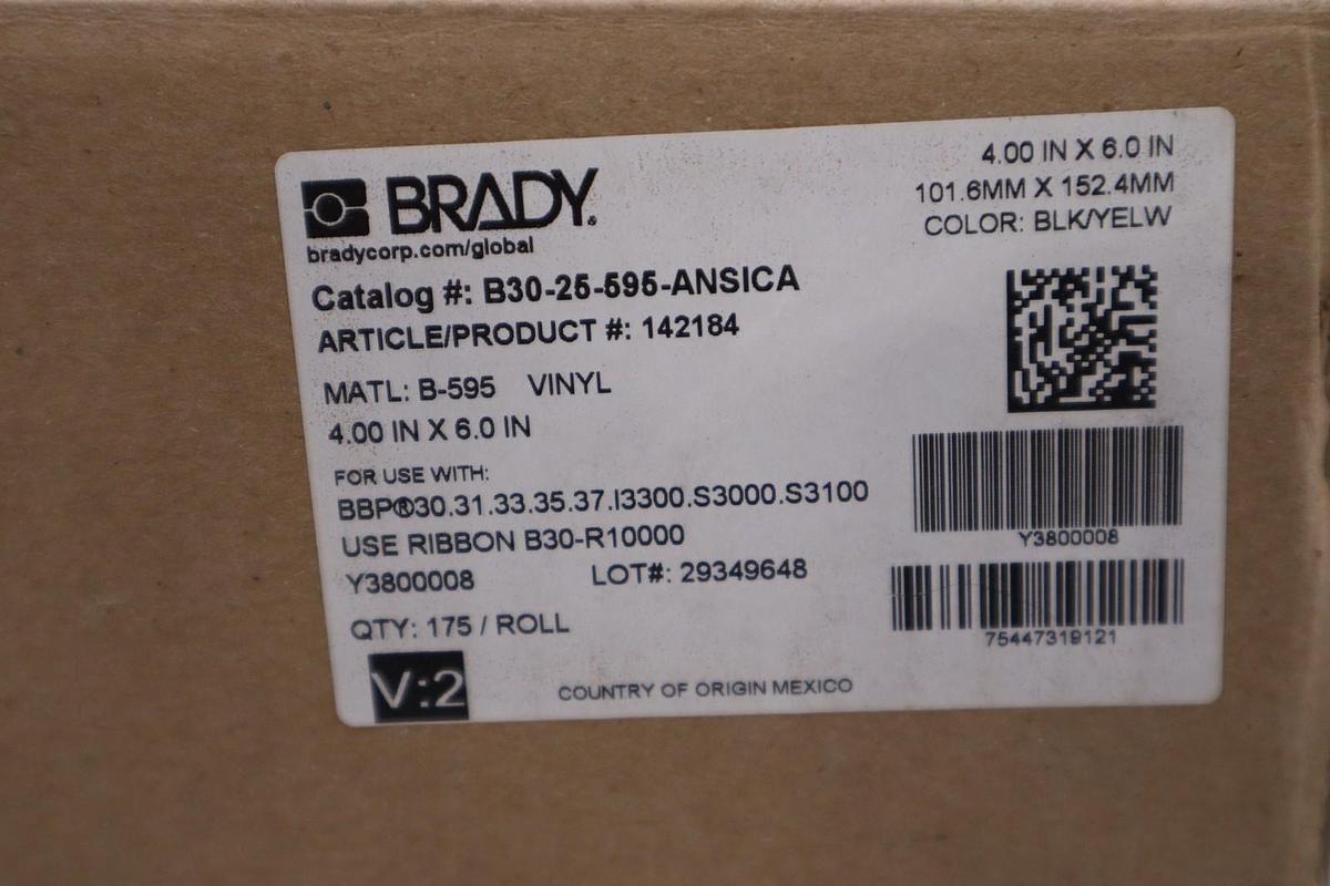 NEW OPEN BOX Brady B30-25-595-ANSICA Indoor/Outdoor Vinyl STOCK H366