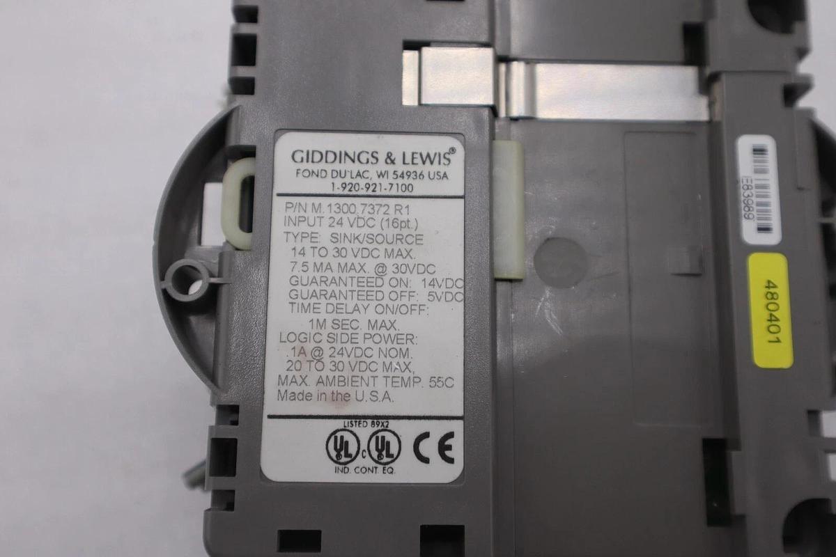 Used GIDDINGS & LEWIS M.1300.7372 R1 Input Module 24VDC SINK/SOURCE STOCK 627-D