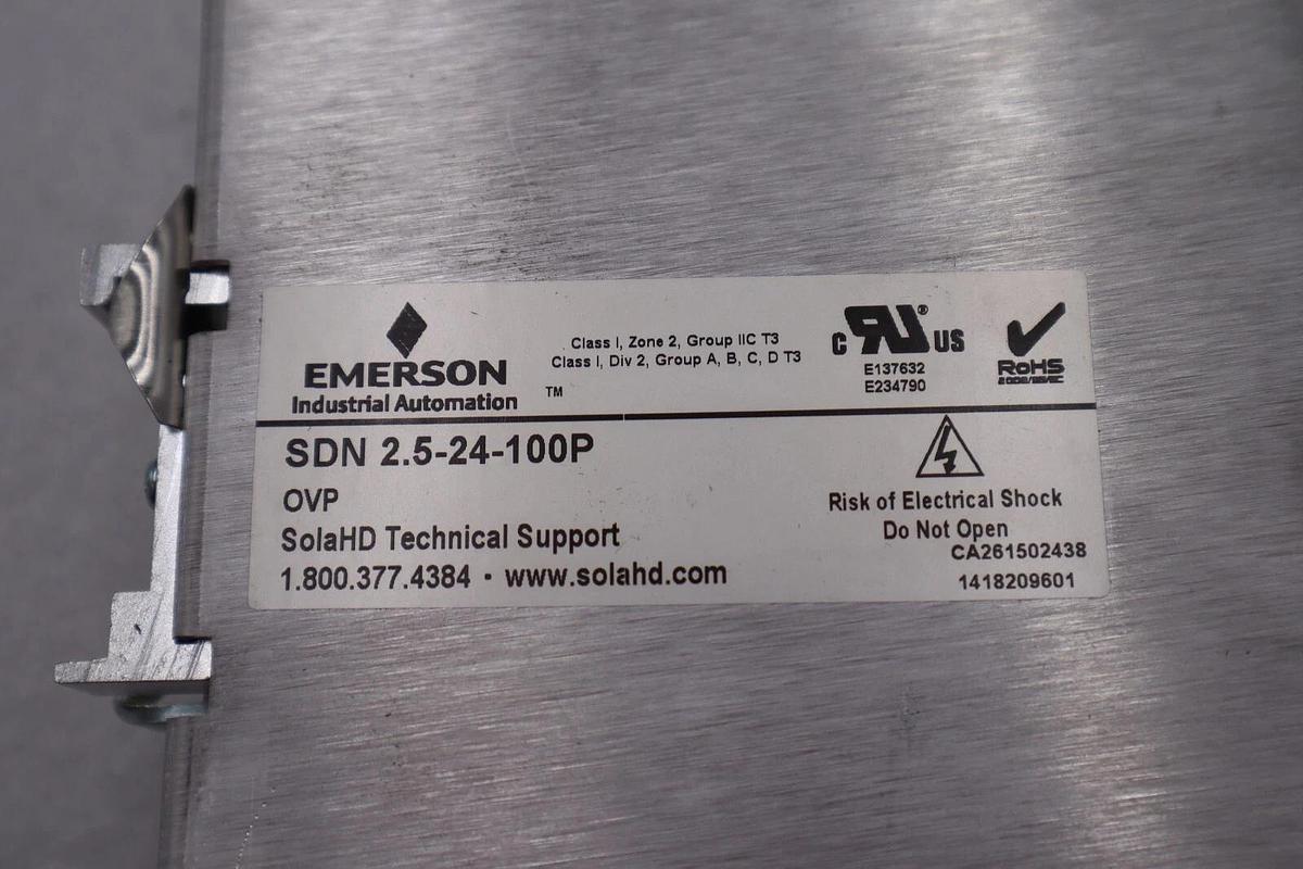 Used EMERSON SOLA SDN 2.5-24-100P POWER SUPPLY 115/230VAC STOCK #K-1889