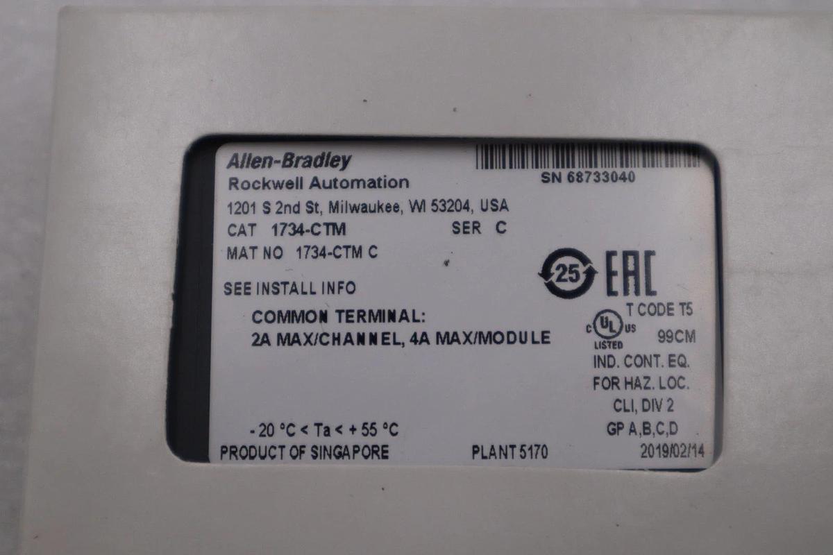 Used Allen Bradley 1734-CTM Current Terminal Module, Point I/O NEW UNIT STOCK H1198A