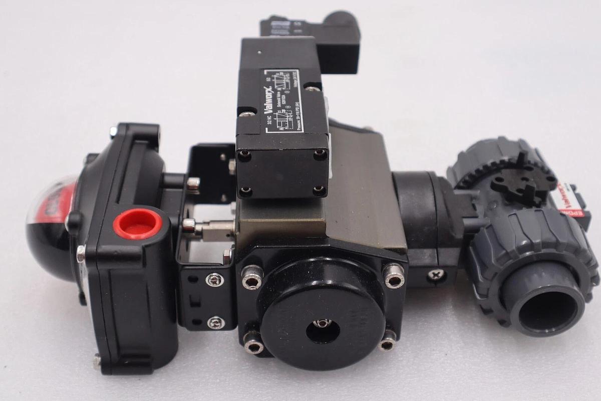 Used VALWORX 530163 AP063 PNEUMATIC ACTUATOR W/ 529102A SOLENOID 529910A VALVE #005-A