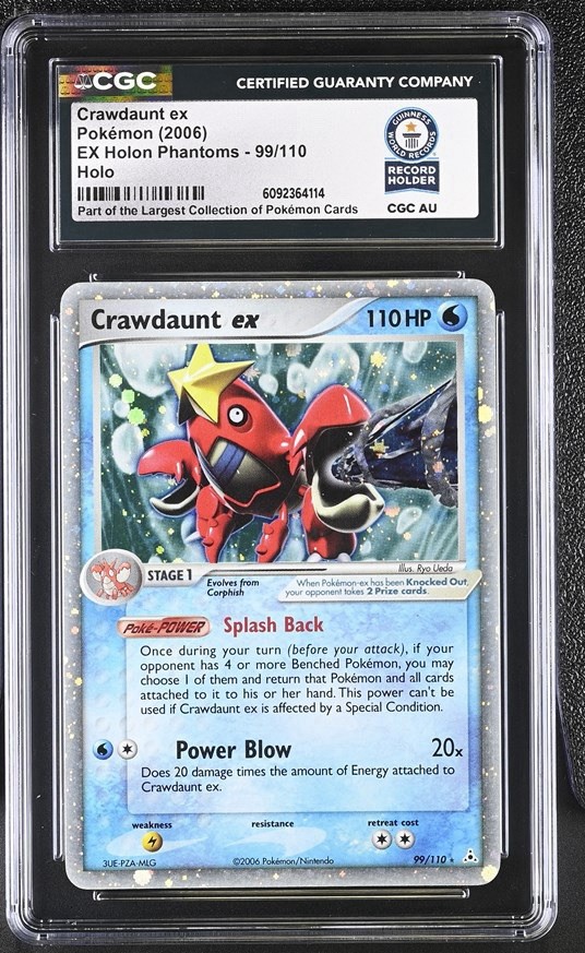 Used Pokemon Crawdaunt ex EX Holon Phantoms Holo Ultra Rare #99 CGC WORLD RECORD 1/1