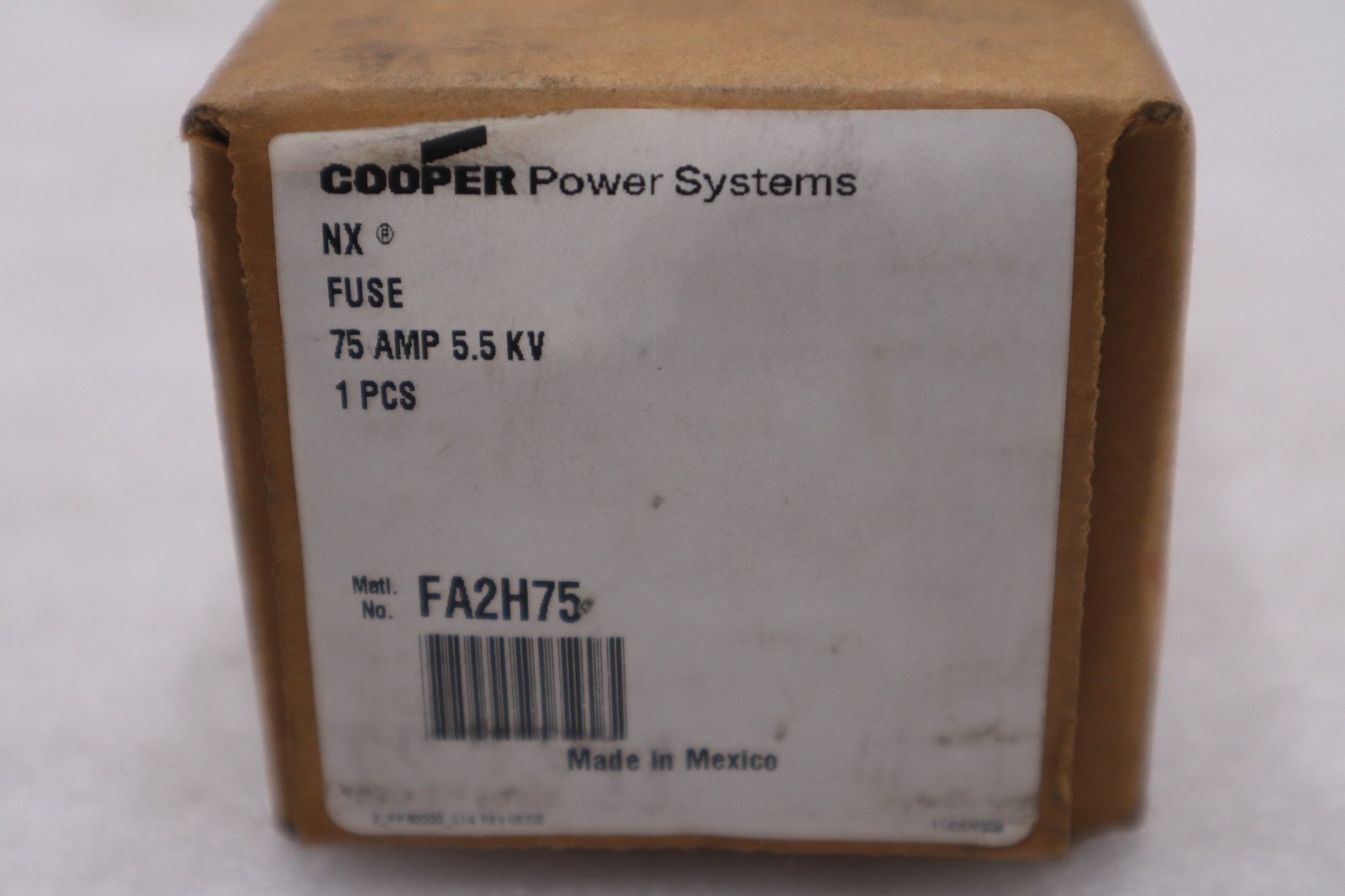 EATON TRANSFORMER PROTECTION FUSE, FA2H75, TYPE NX, 5.5 KV - STOCK GF304A