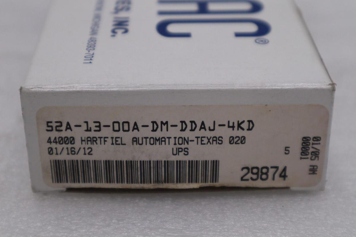 NEW MAC VALVES INC 52A-13-00A-DM-DDAJ-4KD SOLENOID VALVE STOCK H1204