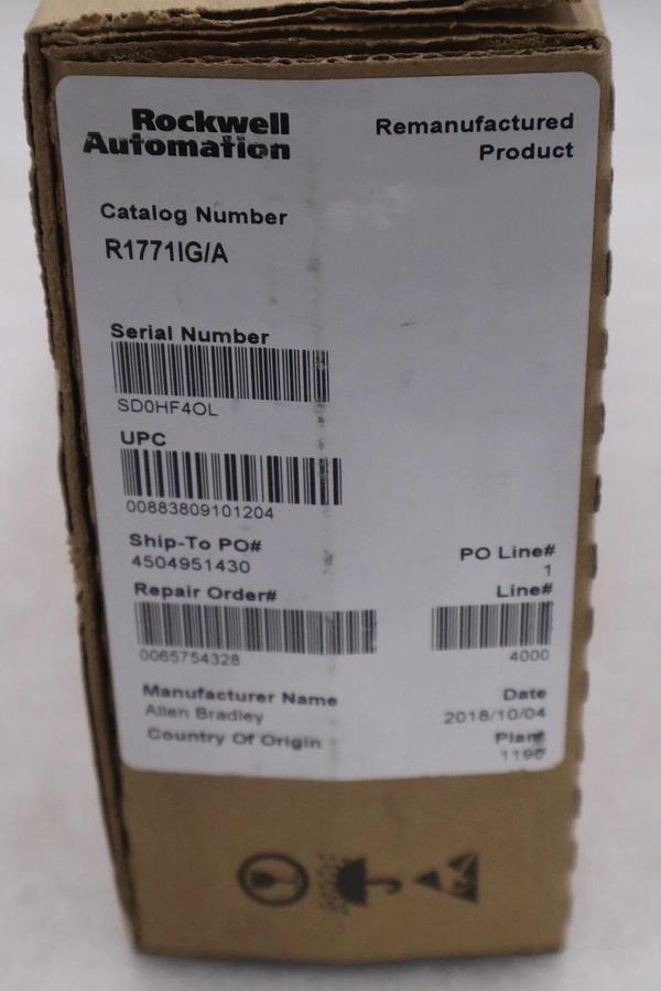 Refurbished Allen-Bradley 1771-IG Input Module - ROCKWELL REMANUFACTURED - STOCK GF871