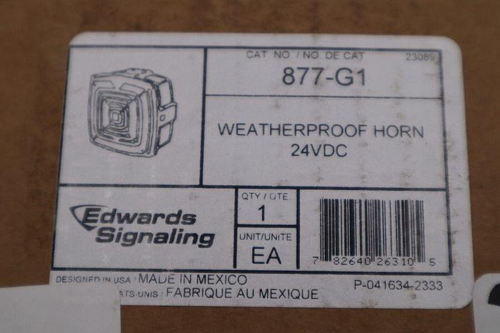 NEW Edwards Signaling 877-G1 Weatherproof Vibrating Horn 24VDC STOCK G30A