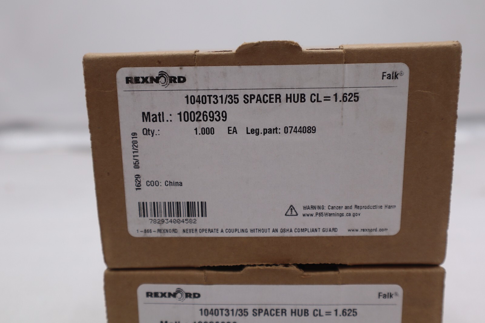 REXNORD 1040T31/35 SPACER HUB CL=1.625 STOCK #3449