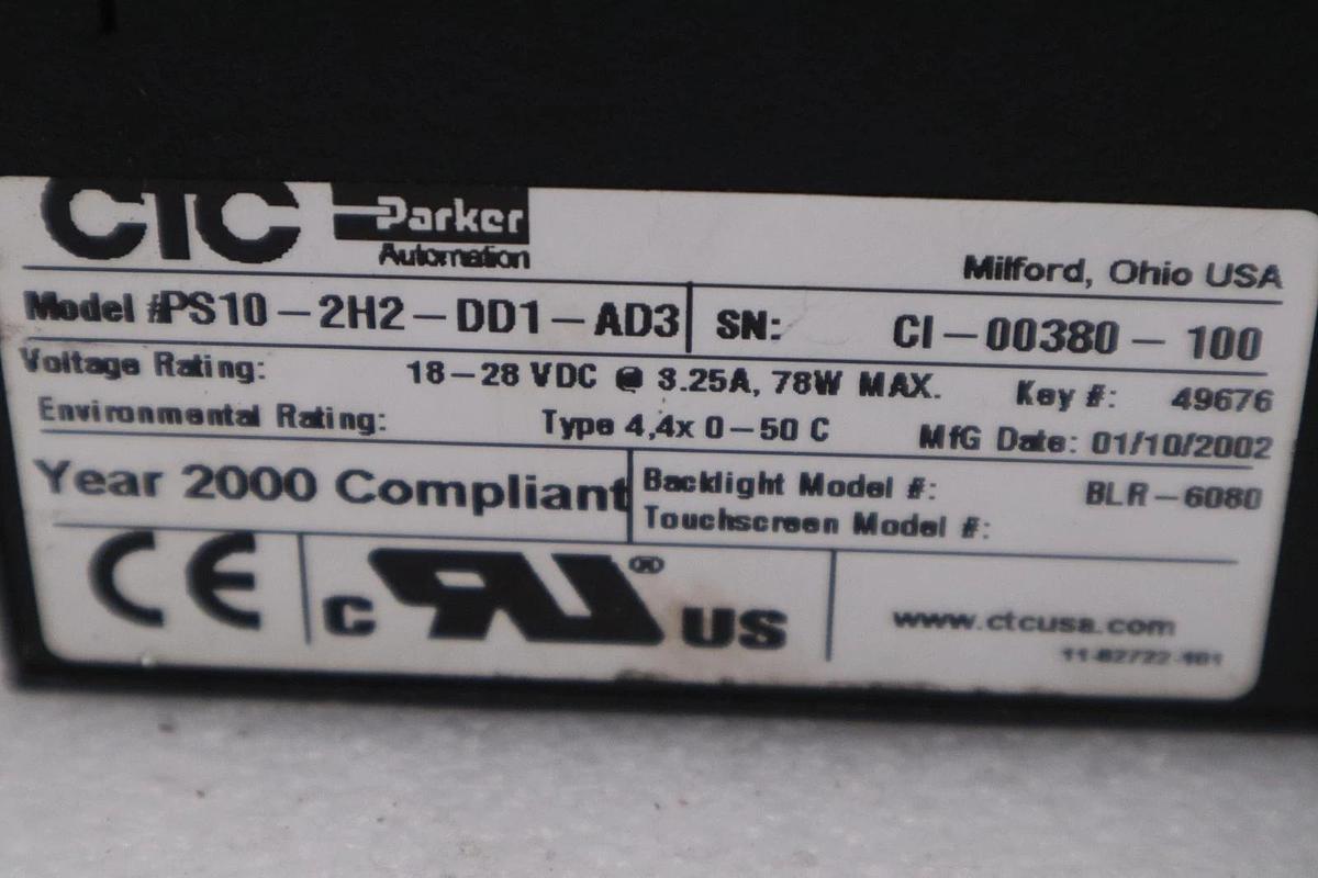 Used PARKER PS10-2H2-DD1-AD3 / PS102H2DD1AD3 (REFURBISHED) CTC SCREEN STOCK 5040CC