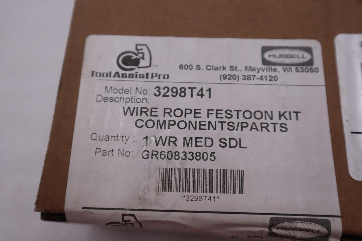 NEW OPEN BOX - HUBBELL 3298T41 WIRE ROPE FESTOON KIT - STOCK GF1266