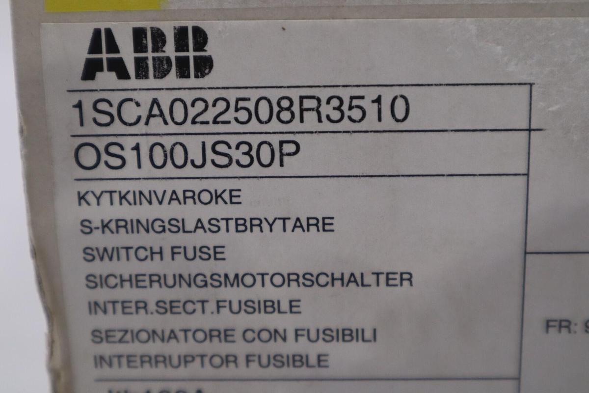 NEW IN BOX ABB OS100JS30P Fusible Disconnect Switch 3 Pole STOCK G146A