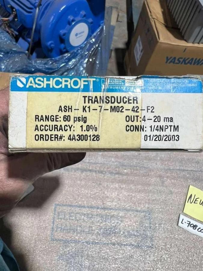 NEW OPEN BOX Ashcroft ASH-K1-7-M02-42-F2 Transducer STK L708CC