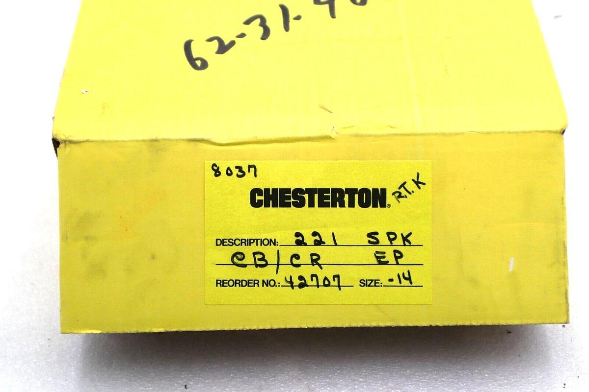 NEW CHESTERTON 42707 221 SPLIT SEAL SPK CB/CR EP SIZE -14 #L-456