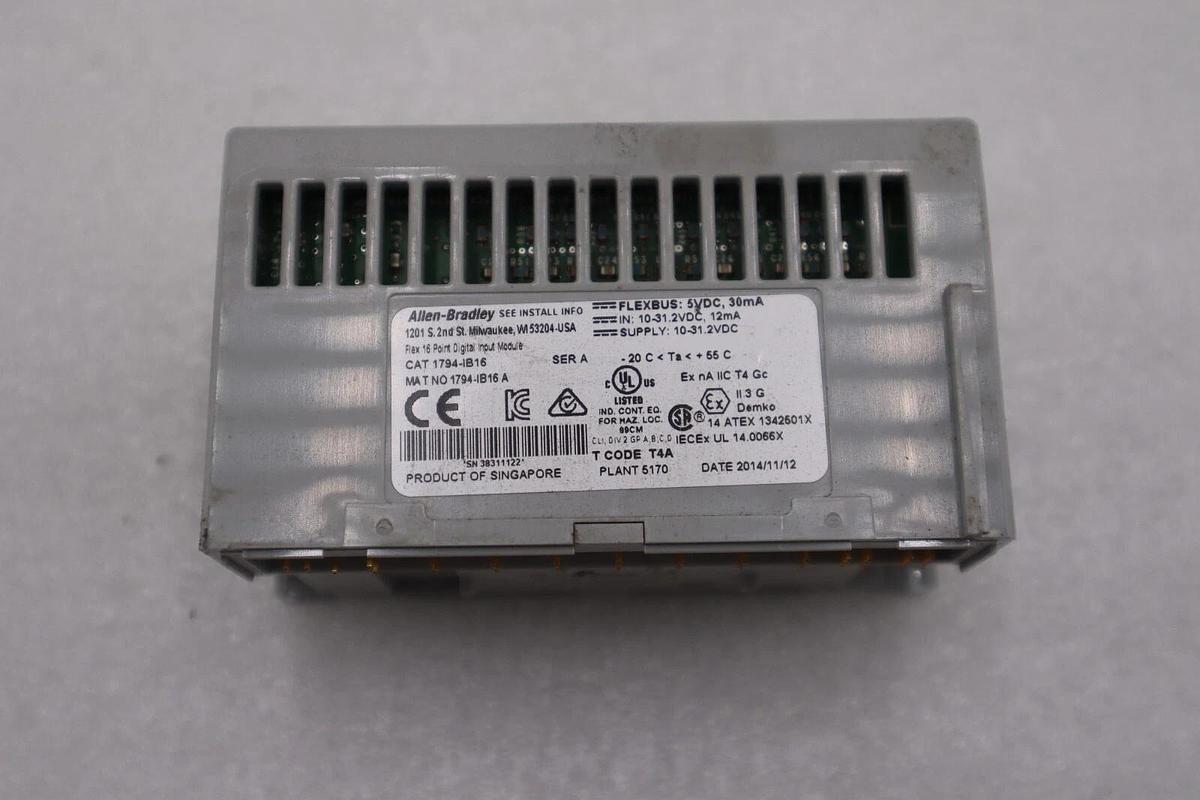 Used LOT OF 2 - Allen-Bradley 1794-IB16 Ser. A Flex I/O Input Module STOCK H135A