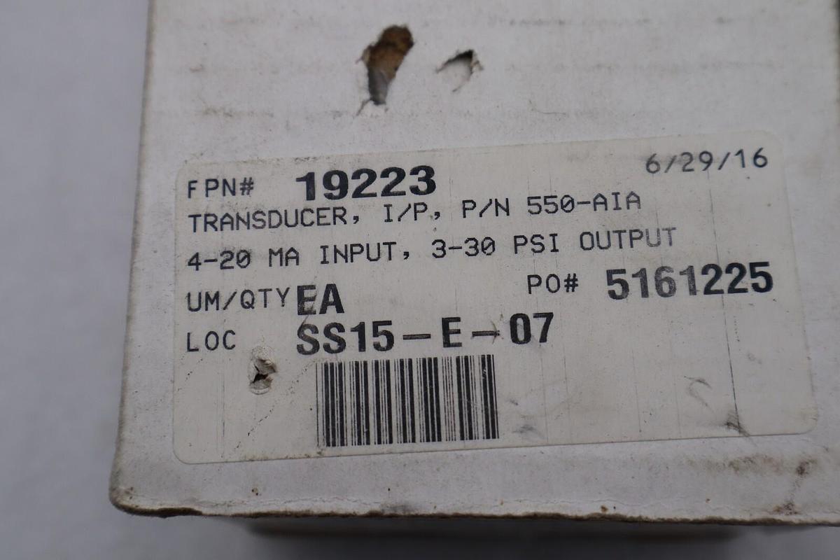 NEW CONTROLAIR O/B 0-30PSI ELECTRIC TO PNEUMATIC TRANSDUCER 550-AIA STOCK L-785