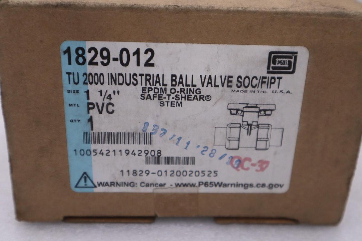 Used NEW OPEN BOX Spears 1829-012 1-1/4 PVC Union Ball Valve STK CC120