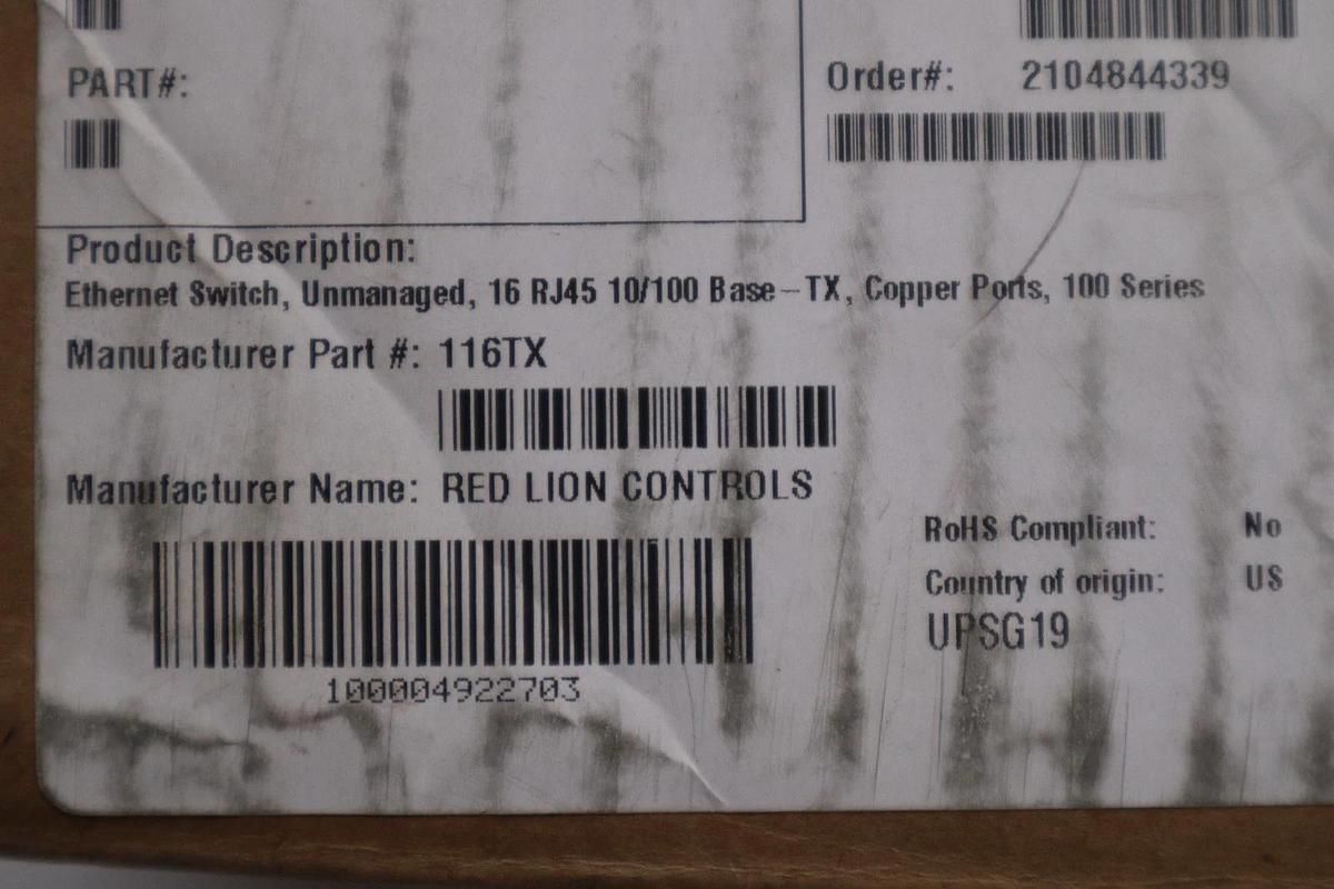 Used NEW RED LION CONTROLS N-TRON 116TX ETHERNET SWITCH - STOCK GF219