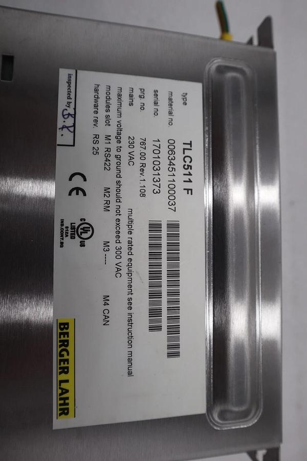 Used Bereger Lahr TLC511 F Servo Drive POSITIONING CONTROLLER 5 AMP STOCK B-719