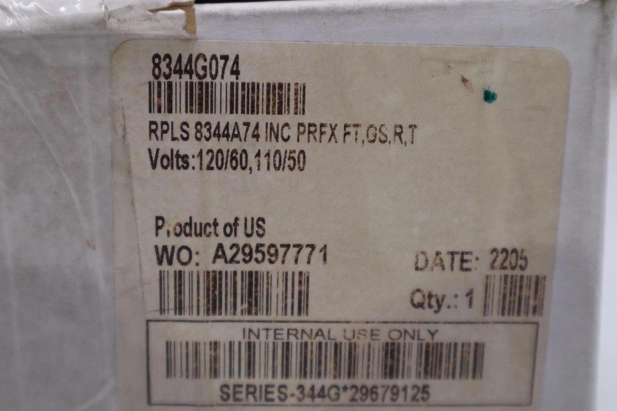Used ASCO 1/2" 8344G074 120/60 110/50 Solenoid Valve - NEW IN BOX - STOCK GF-43