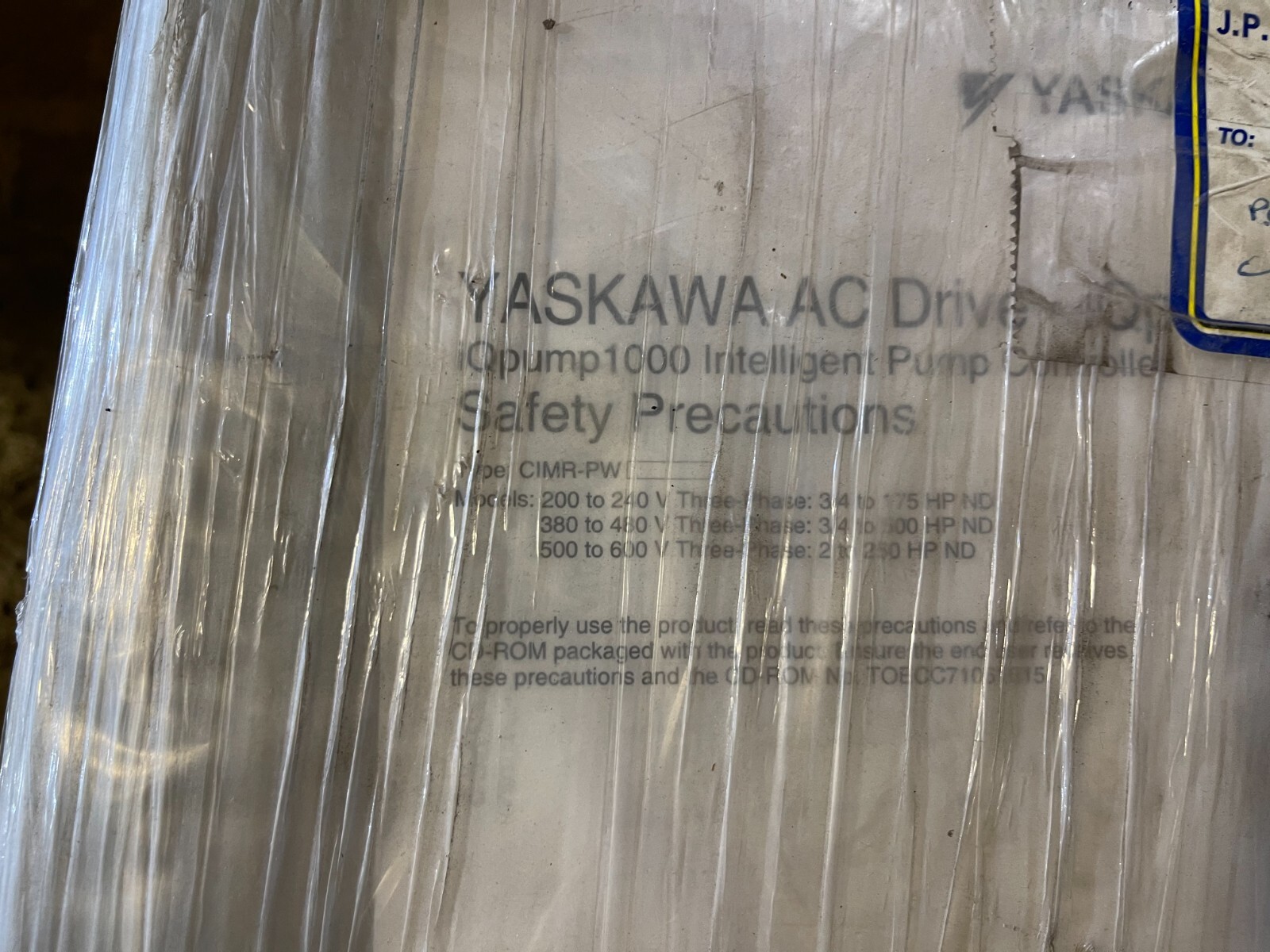 Used Yaskawa CIMR-PW4A0208AAA iQpump1000 Pump Drive NEW STOCK W-61