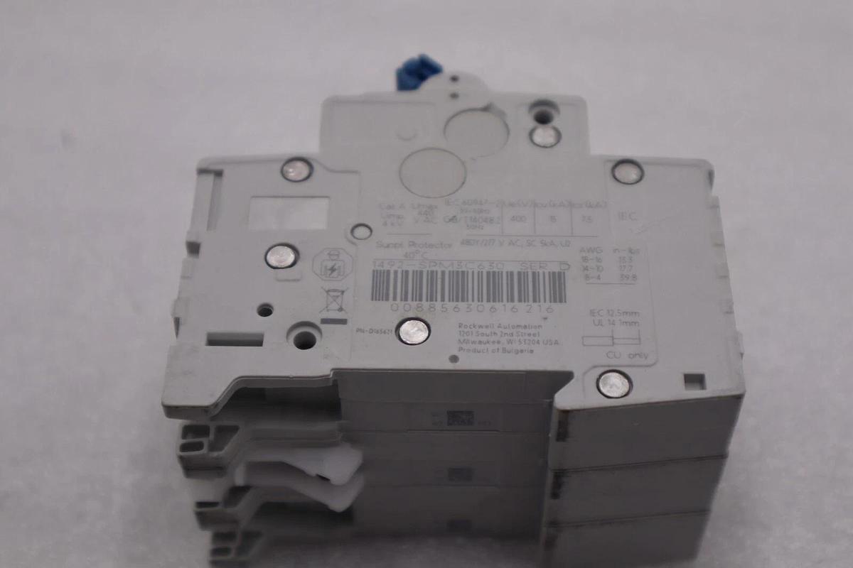 Used Allen Bradley 1492-SPM3C630 3 Pole Miniature Circuit Breaker STOCK B-1562