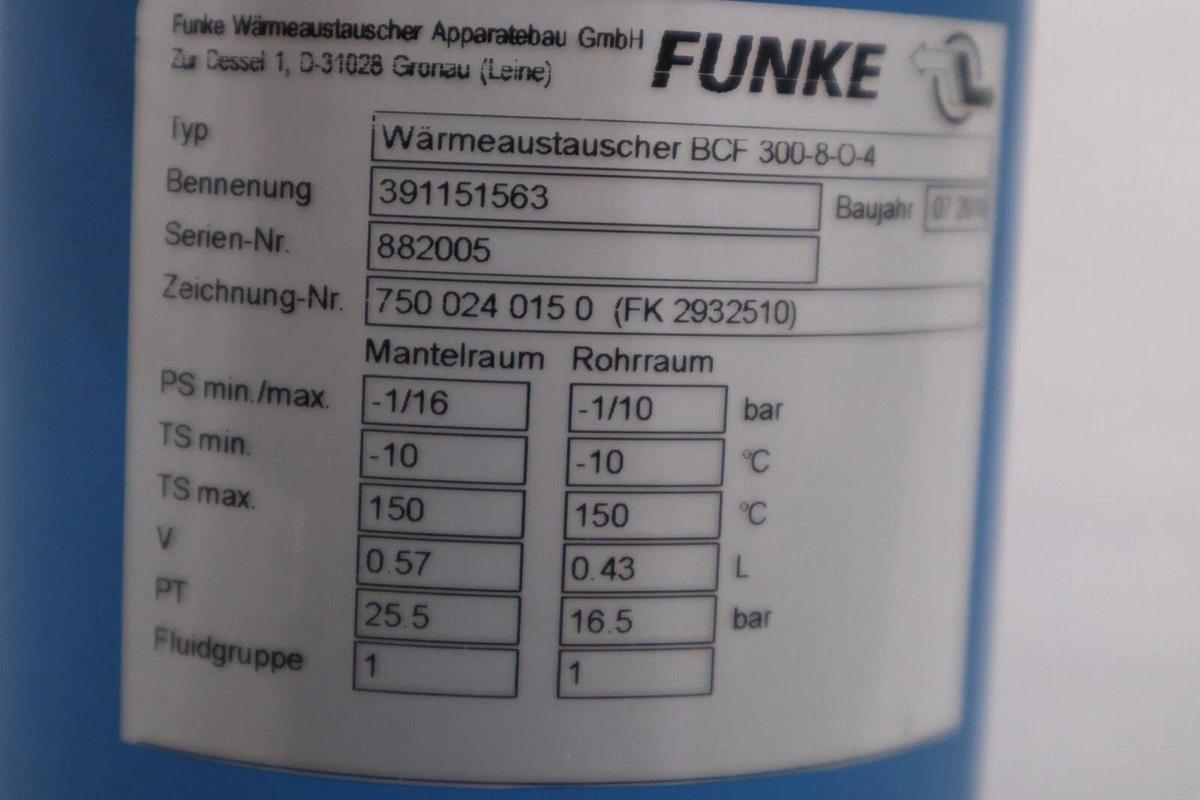 NEW FUNKE BCF 300-8-O-4 HEAT EXCHANGER 7500240150 391151563 (FOUR AVAILBALE)