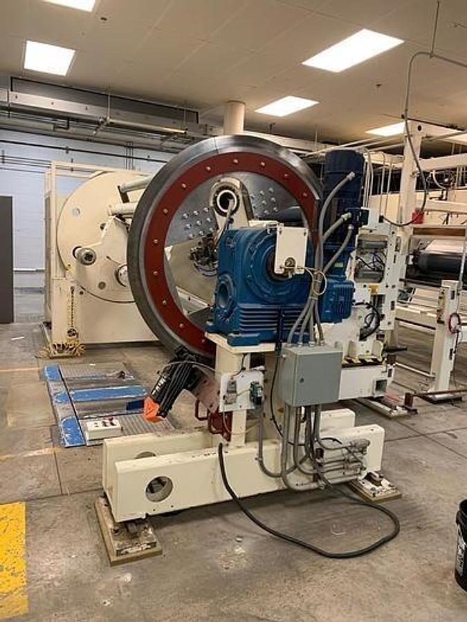 Used 66" GEOMETRICS SHAFTLESS TURRET UNWIND WITH SPLICING 40" OD CAPACITY