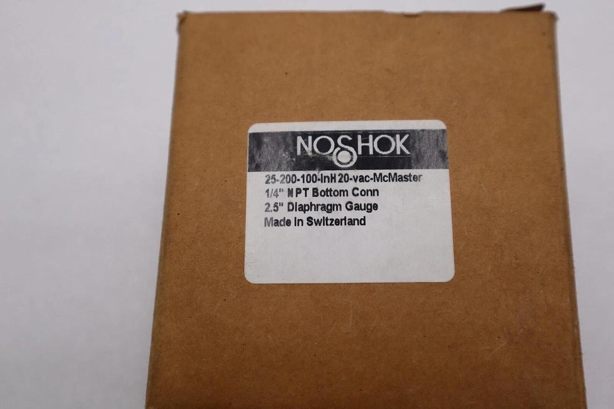 NOSHOK 25-200-100 InH20 GAUGE 0-100 PSI STOCK L-651