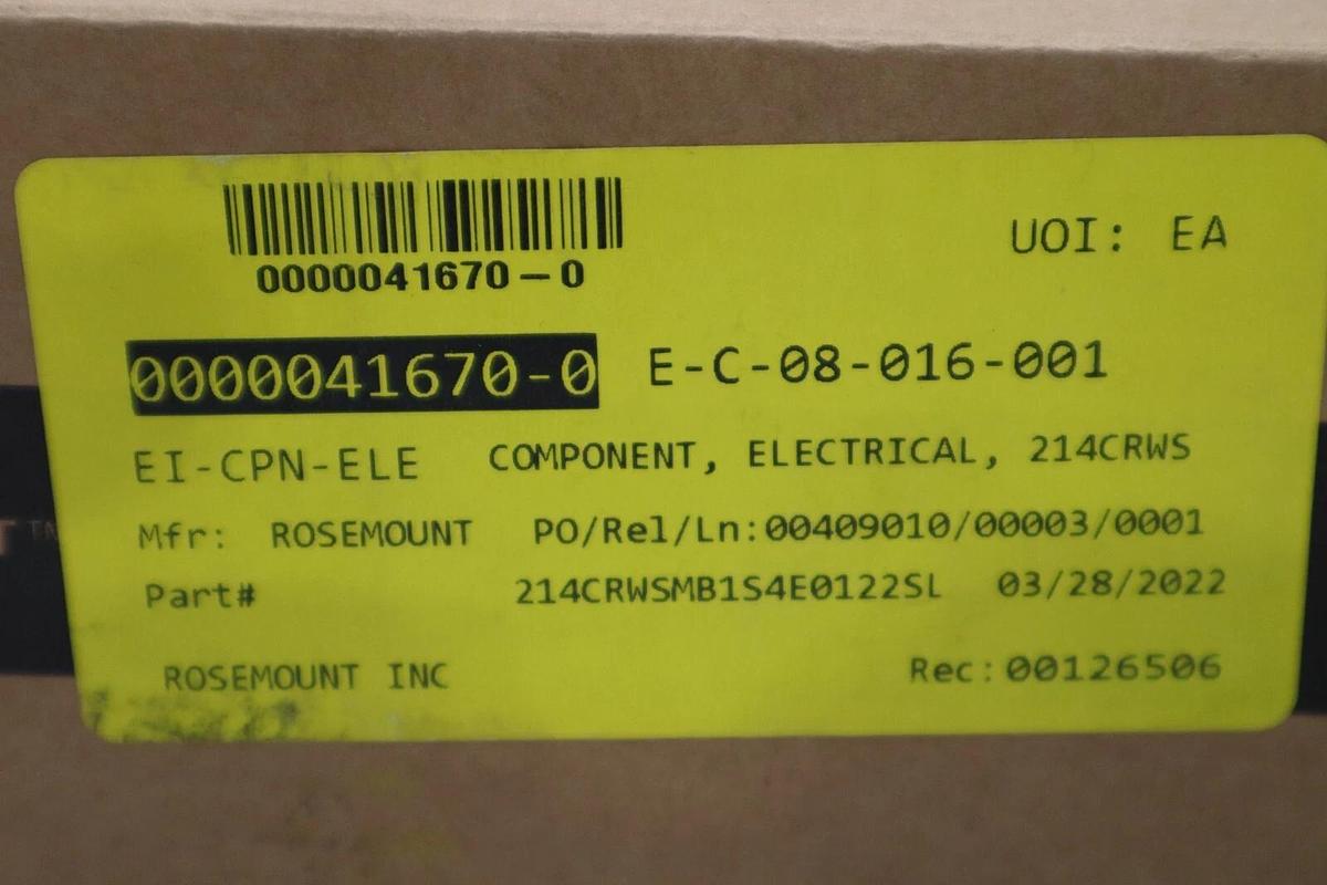 Used NEW IN BOX EMERSON 214CRWSMB1S4E0122SL STOCK G75