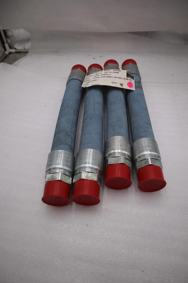 LOT OF 4 MEGTEC 6175460 P/N 293973 HOSE-SYN RBR 1.50 DIA 18.00 LG STOCK 1284-A