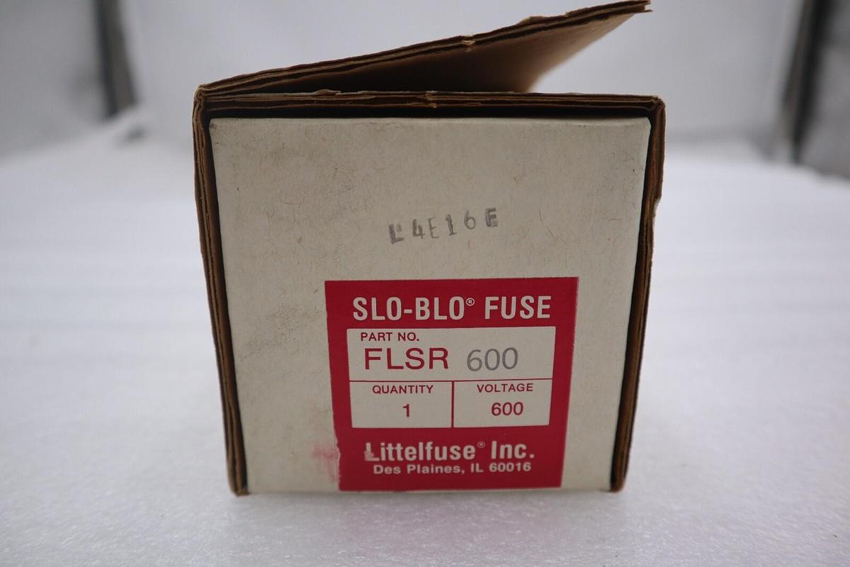 Used LITTLEFUSE FLSR600 UL CLASS RK5 DUAL-ELEMENT TIME-DELAY FUSE STOCK 2067A