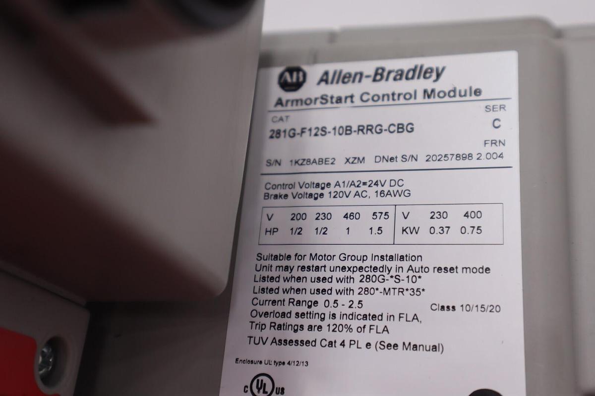 Used ALLEN BRADLEY 281G-F12S-10B-RRG-CBG /C AMORSTART MODULE 280G-FS-10-RG STK 2910