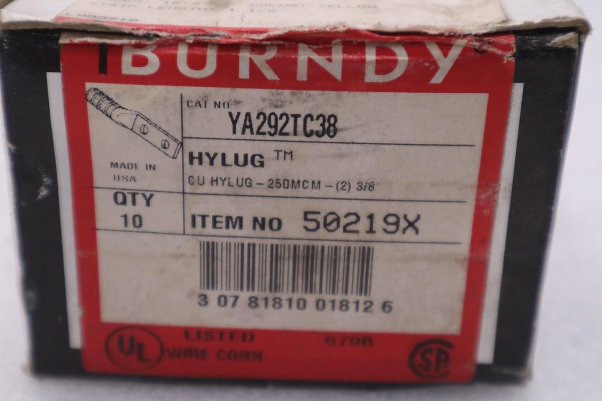 NEW Burndy 50219X YA292TC38 Compression Terminal STOCK G88B