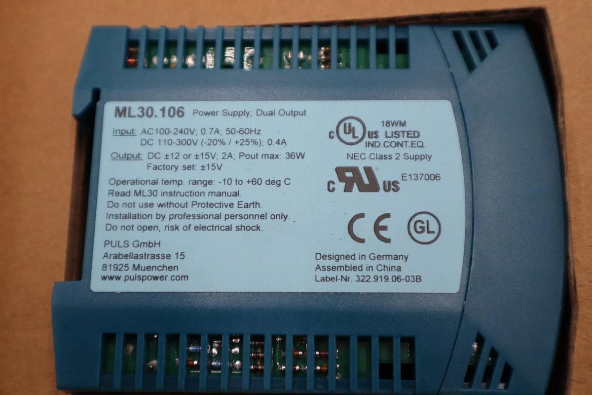 Used PULS ML30.106 DC Power Supply Plastic Switching STOCK H866A