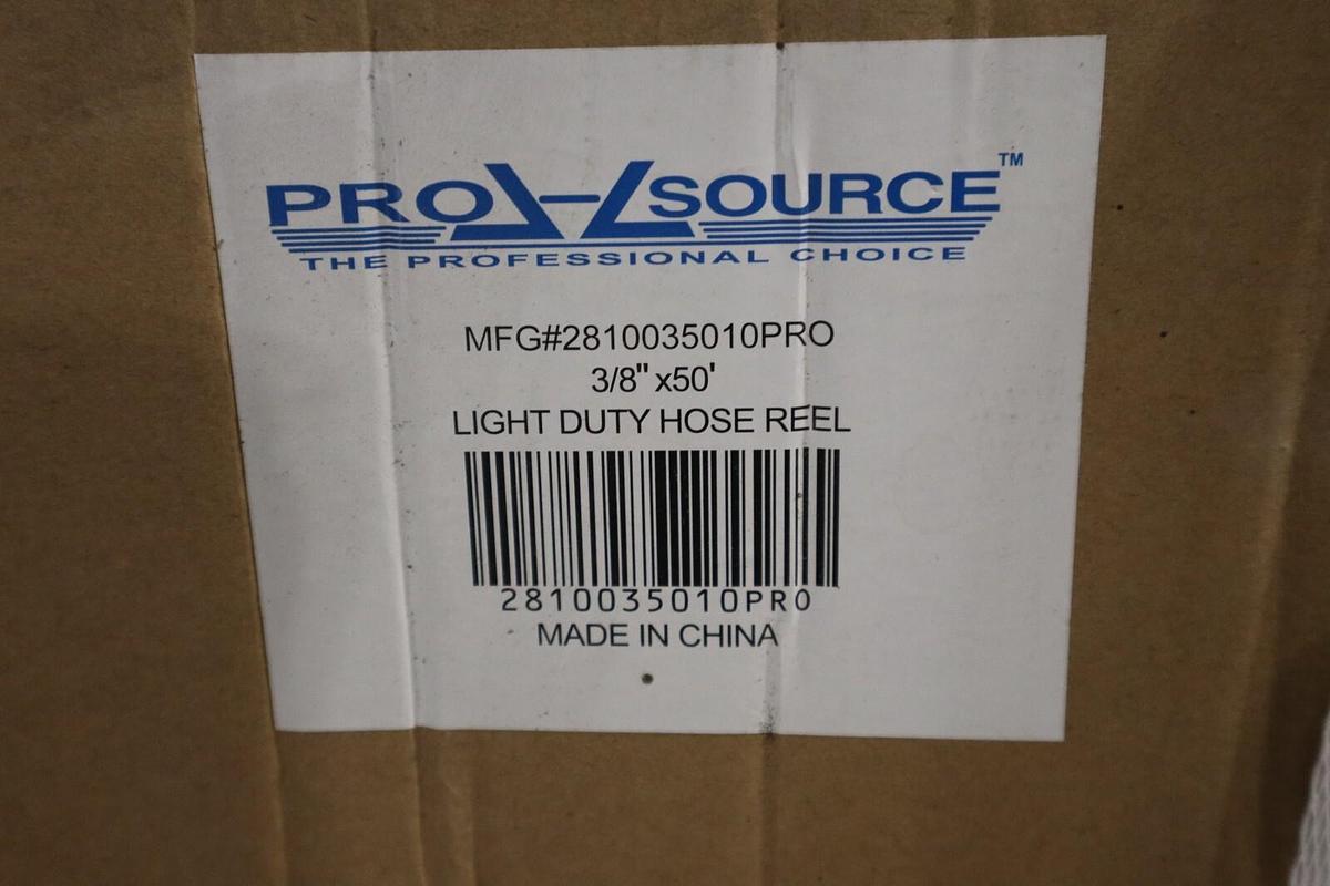 NEW PRO-SOURCE 2810035010PRO HOSE REEL WITH HOSE: 3/8" ID HOSE X 50' STOCK H753