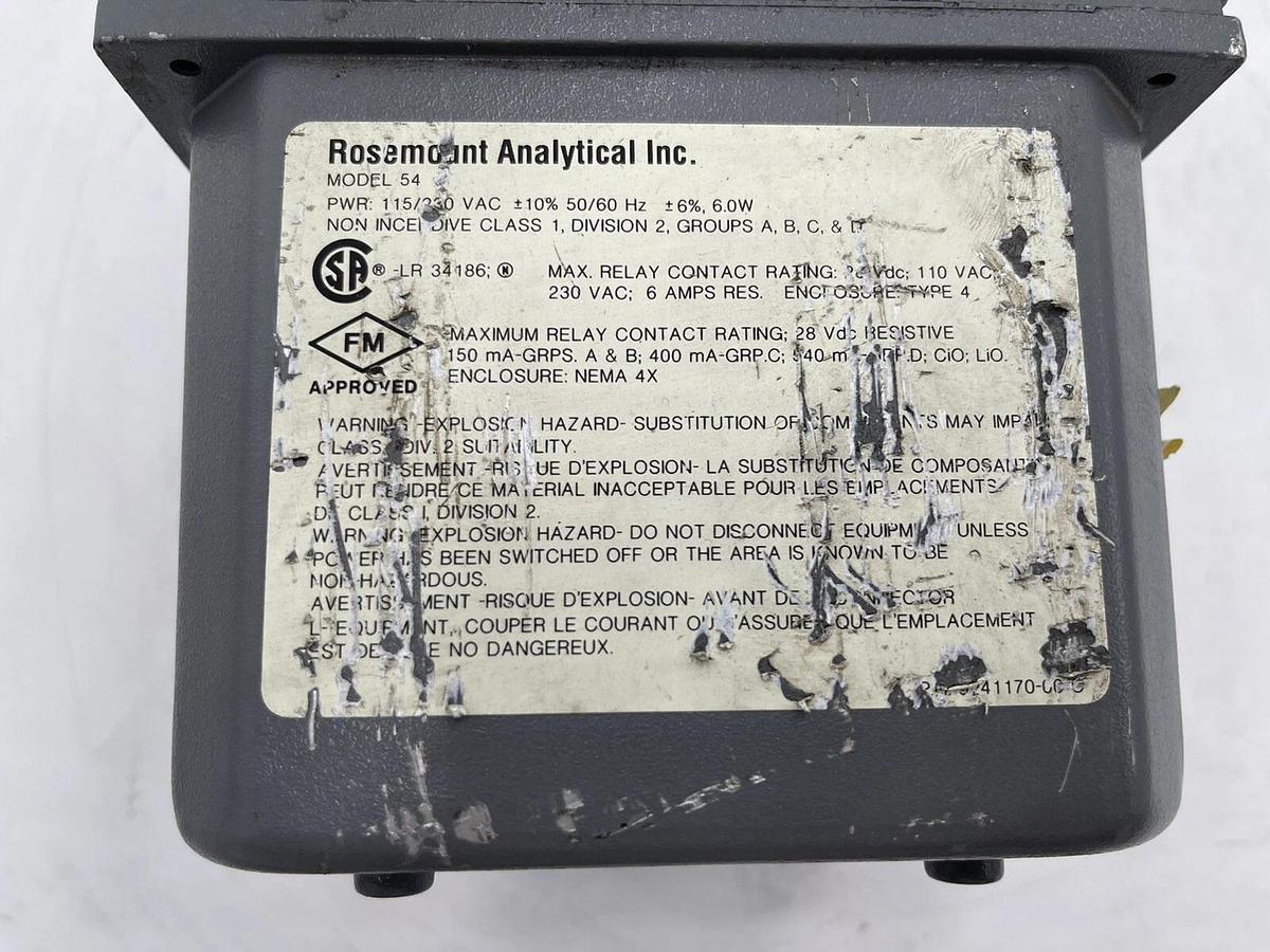 Used ROSEMOUNT MODEL 54 0054C SOFT VER 2.0.0  CONDUCTIVITY ANALYZER Stock 1481
